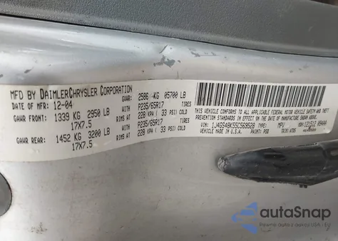 2005 Jeep Grand Cherokee Laredo from USA, damaged, VIN 1J4GS48K55C569528